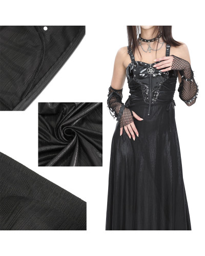 Vestido Gótico Negro con Tirantes
