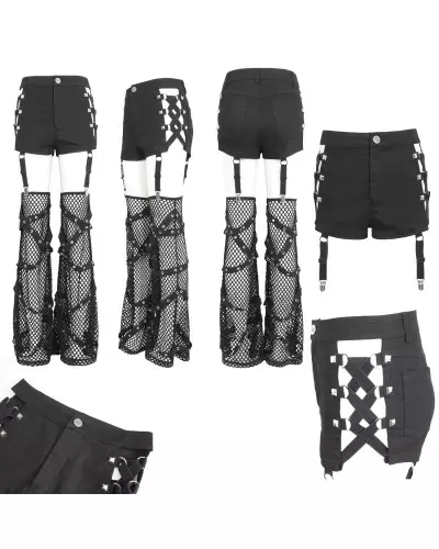 Shorts mit Beinstulpen aus Netzstoff der Devil Fashion-Marke für 89,00 €