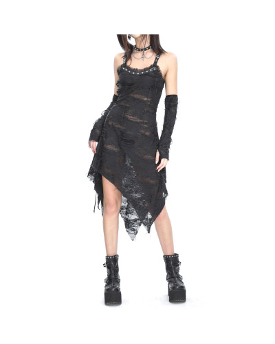Robe Gothique Noire avec Bretelles
