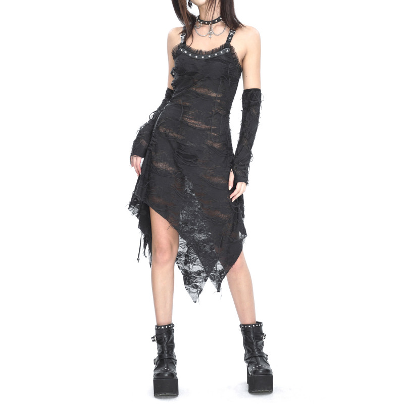 Robe Gothique Noire avec Bretelles
