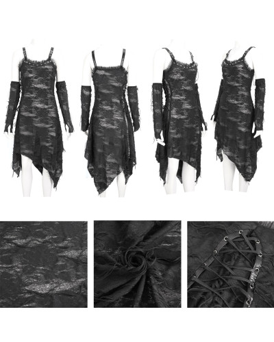 Robe Gothique Noire avec Bretelles