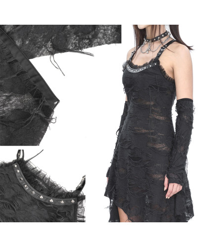 Robe Gothique Noire avec Bretelles