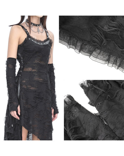 Vestido Gótico Preto com Suspensórios