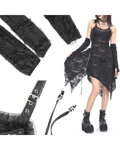 Robe Gothique Noire avec Bretelles