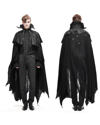 Cape Gothique Longue Noire pour Homme
