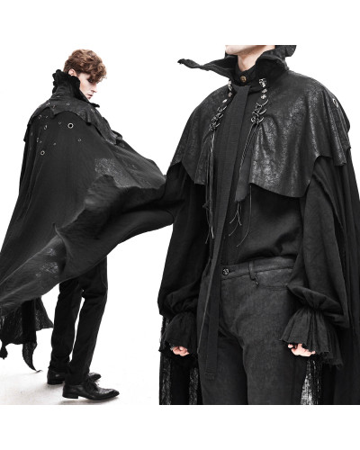 Long Black Gothic Cape for Men