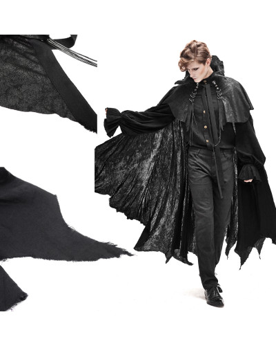 Cape Gothique Longue Noire pour Homme