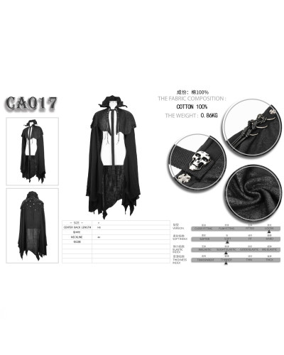 Long Black Gothic Cape for Men