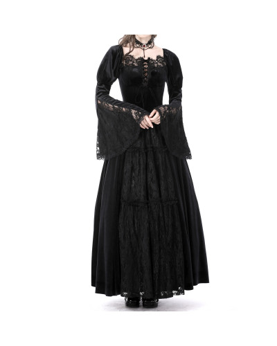 Vestido de Tubo Gótico Largo de Terciopelo