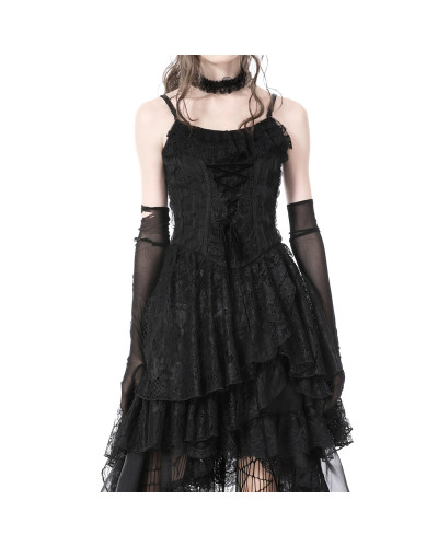 Vestido Gótico Corto con Encaje