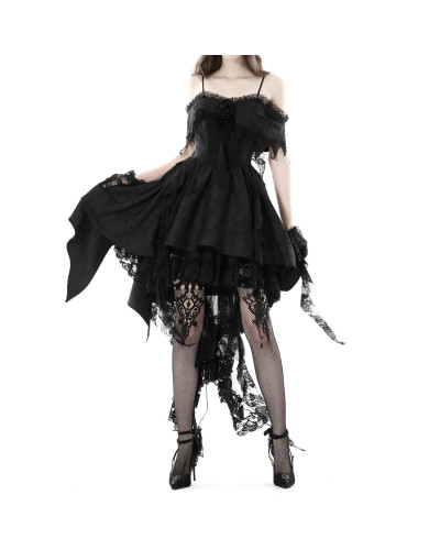 Vestido Gótico Negro con Encaje