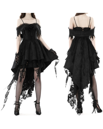 Vestido Gótico Negro con Encaje