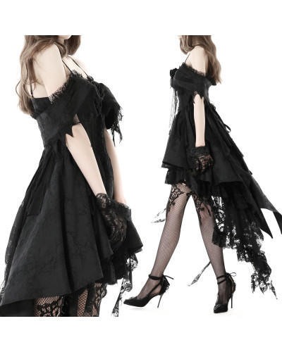 Vestido Gótico Negro con Encaje
