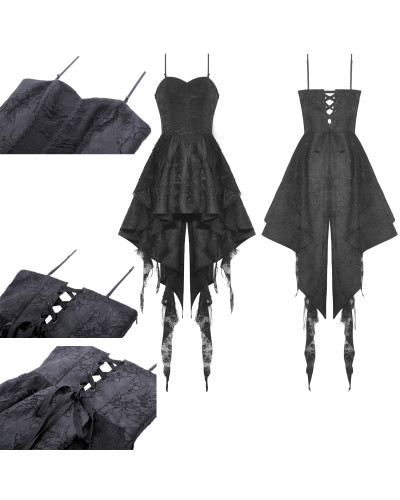Vestido Gótico Negro con Encaje