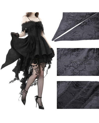 Vestido Gótico Negro con Encaje