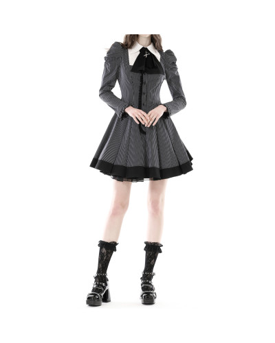 Vestido Gótico Negro y Blanco