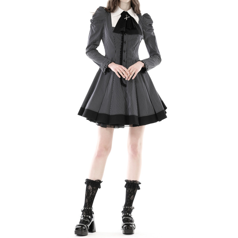 Vestido Gótico Negro y Blanco