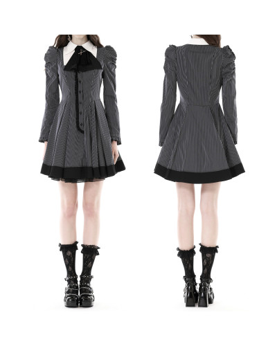 Vestido Gótico Branco e Preto