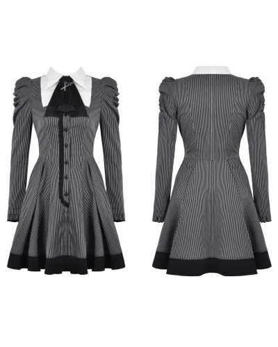 Vestido Gótico Negro y Blanco