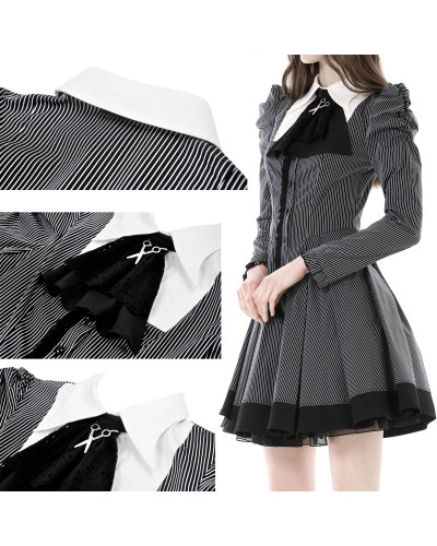 Schwarz-Weißes Gothic Kleid