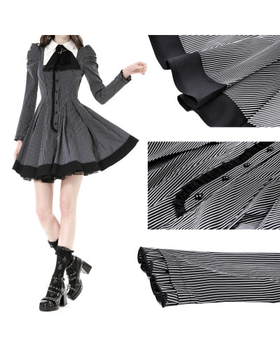 Vestido Gótico Negro y Blanco