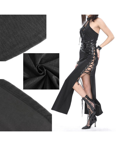 Vestido Gótico Negro con Tirantes