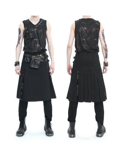 Camiseta Gótica Asimétrica con Capucha para Hombre