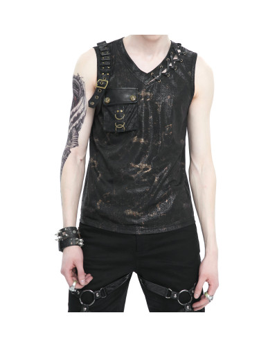 Camiseta Gótica Asimétrica con Capucha para Hombre