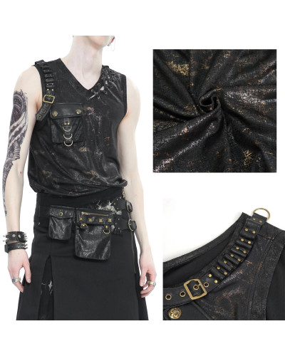 Camiseta Gótica Asimétrica con Capucha para Hombre