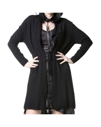 Schwarze Offene Gothic Jacke