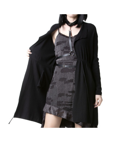 Schwarze Offene Gothic Jacke