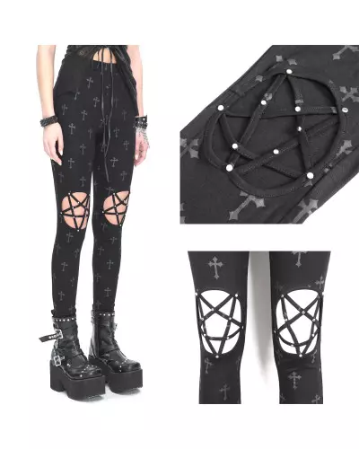 Leggings with Pentagrams from Devil Fashion Brand at €39.00