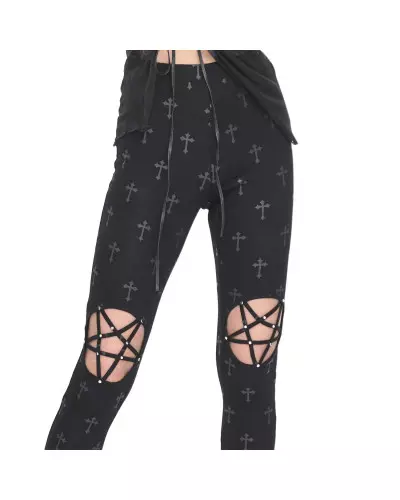 Leggings with Pentagrams by Devil Fashion Brand