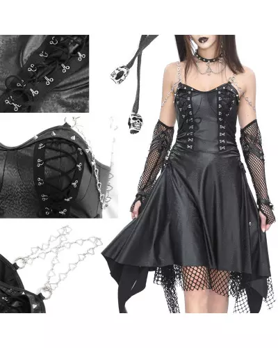 Faux Leather Dress with Mesh from Devil Fashion Brand at €99.90