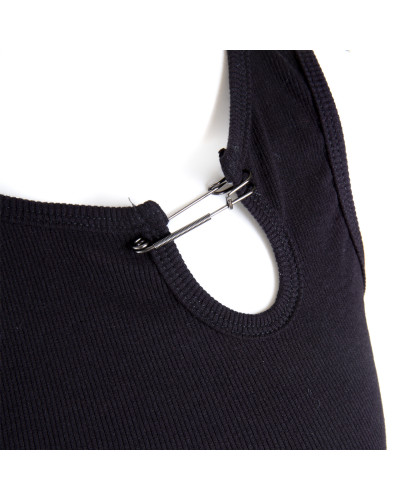 T-Shirt Gothique avec Épingles à Nourrice