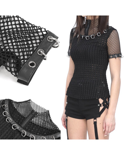 Camiseta Gótica con Rejilla