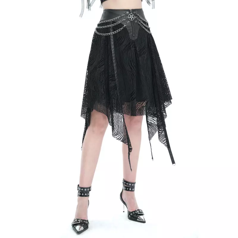 Skirt with Chains and Pentagram from Devil Fashion Brand at €69.00