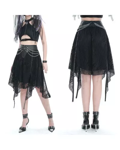 Skirt with Chains and Pentagram from Devil Fashion Brand at €69.00