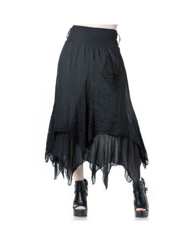 Schwarzer Gothic Rock mit Spitzen
