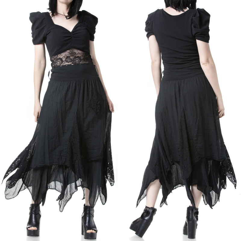 Black Skirt with Peaks