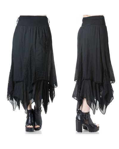 Black Gothic Skirt with Peaks