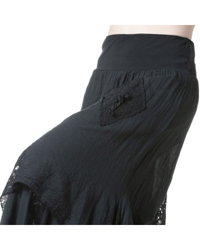 Black Gothic Skirt with Peaks