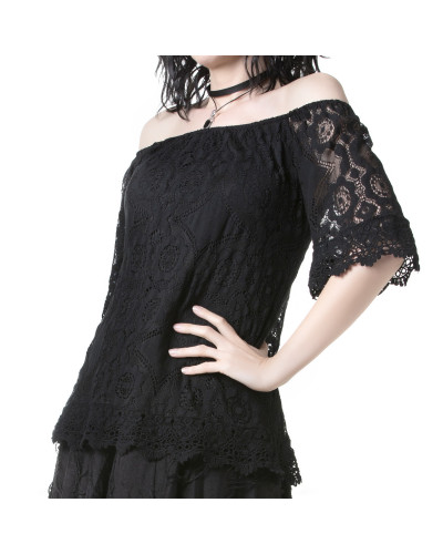 Gothic T-Shirt mit Spitze