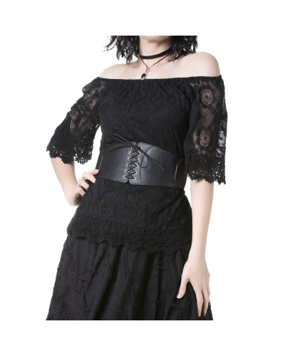 Gothic T-Shirt mit Spitze