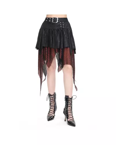 Black and Red Asymmetric Skirt from Devil Fashion Brand at €71.50