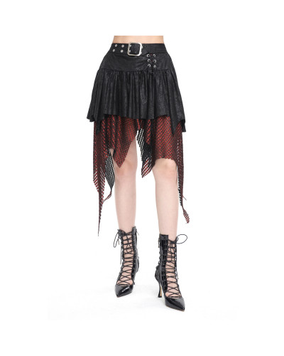 Jupe Gothique Noire Asymétrique
