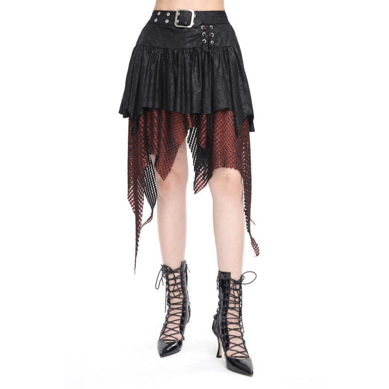 Black Asymmetric Gothic Skirt