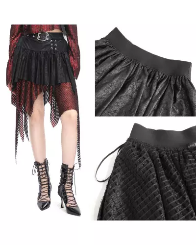 Black and Red Asymmetric Skirt from Devil Fashion Brand at €71.50