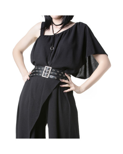 Schwarzer Gothic Jumpsuit