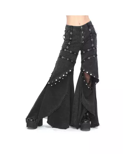 Flared Pants with Mesh